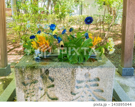 花手水があるお墓 花手水があるお墓 143895044
