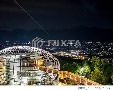笛吹川フルーツ公園から望む、夜景 143895095