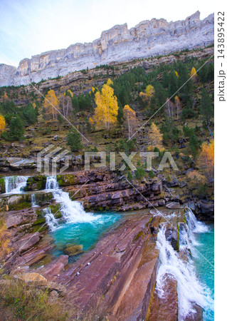 Gradas de Soaso in Arazas river Ordesa valley Pyrenees Huesca Spain 143895422