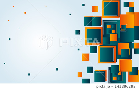 Abstract green and orange rectangles technology background. Abstract green and orange rectangles technology background. 143896298