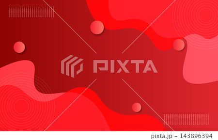 Abstract red gradient fluid with wave and circle shape background. 143896394