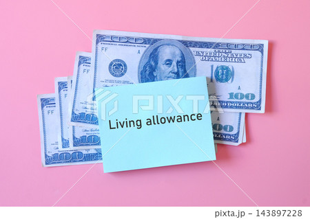 Sticky note on Dollar banknote on background. Sticky note on Dollar banknote on background. 143897228