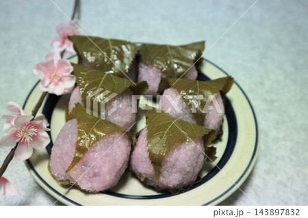 桜餅のクローズアップ 143897832