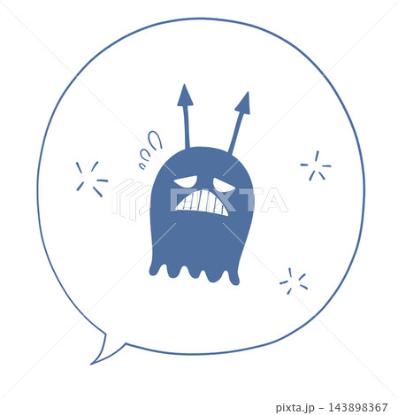 困っている虫歯菌・ばい菌のキャラクターイラスト 143898367