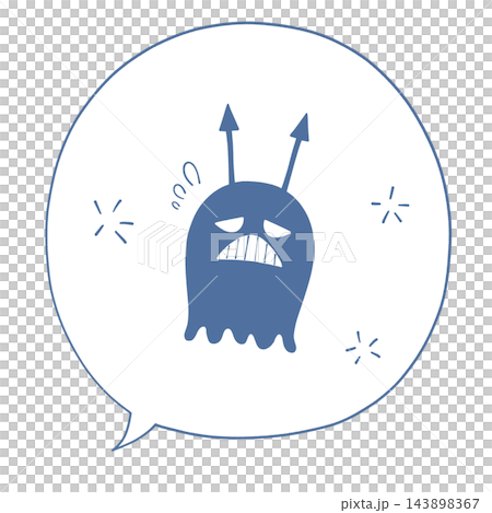 困っている虫歯菌・ばい菌のキャラクターイラスト 143898367