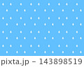 水色の背景にしずくが並ぶ雨と水滴のシンプルな素材 143898519