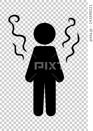 散發難聞氣味或體味,使周圍人感到不適的人;警告香水污染和異味的象形圖。 散發難聞氣味或體味,使周圍人感到不適的人;警告香水污染和異味的象形圖。 143898521