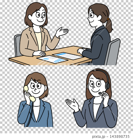 Women's Business Scene Set: Business Meetings and Telephone Handling Women's Business Scene Set: Business Meetings and Telephone Handling 143898735
