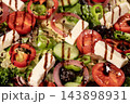 Mediterranean Vegetable Salad with White Cheese. 143898931