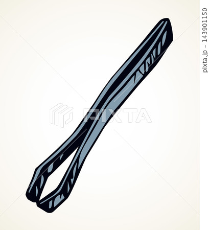 Metal tweezers. Vector drawing icon 143901150