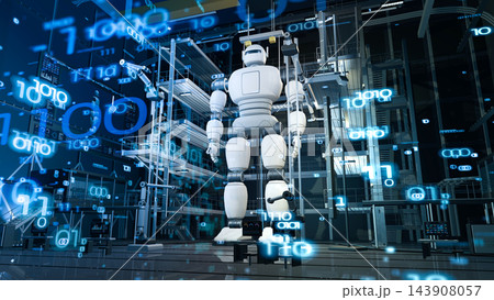 巨大ロボットが組み立てられている工場 :オリジナルモデリング 巨大ロボットが組み立てられている工場 :オリジナルモデリング 143908057
