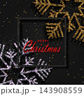 Merry Christmas. Card with snowflakes and a square frame 143908559