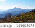 磐梯吾妻スカイラインの紅葉狩り　双竜の辻より磐梯山を望む晩秋の風景 143908978