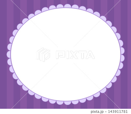 Lace Scallop Border Frame Lavender Purple Oval Striped Trim Decorative Edge Modern Clean Vector Illustration Background Lace Scallop Border Frame Lavender Purple Oval Striped Trim Decorative Edge Modern Clean Vector Illustration Background 143911781