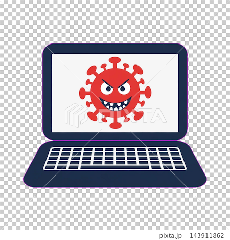 Illustration of a malicious computer virus that has infected a computer. Illustration of a malicious computer virus that has infected a computer. 143911862