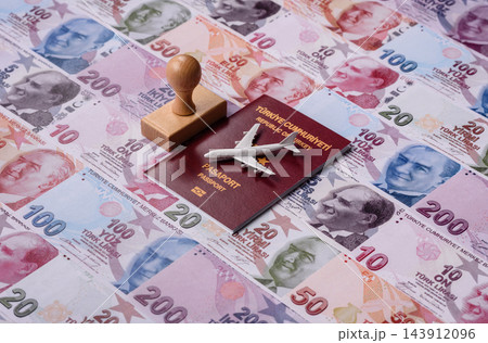 Turkey, Turkish passport for travelling, flying and doing business. Turkey document, id 143912096