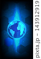 Futuristic technology globe background with digital world map and glowing blue abstract patterns 143912919
