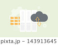 Cloud data migration for server transfer, storage modernization and infrastructure transition. Data migration, cloud storage and workload movement for scalable IT operations, vector illustration 143913645