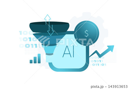 Agentic commerce connects AI agents with...のイラスト素材 [143913653] - PIXTA