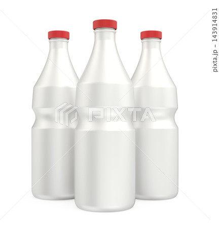 Group of white plastic milk or yogurt bottles Group of white plastic milk or yogurt bottles 143914831