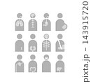 Medical health support human shape symbols grey 143915720