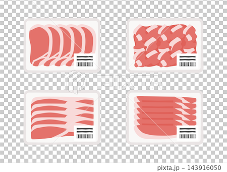 Simple flat illustration of a pork package Simple flat illustration of a pork package 143916050
