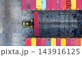 Aerial view cargo containers terminal shipping yard, Transportation logistics of international container cargo shipping, Global business logistic transportation container cargo international. 143916125