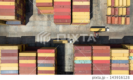 Aerial view cargo containers terminal shipping yard, Transportation logistics of international container cargo shipping, Global business logistic transportation container cargo international. Aerial view cargo containers terminal shipping yard, Transportation logistics of international container cargo shipping, Global business logistic transportation container cargo international. 143916128