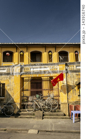 french indochina colonial architecture buildings in old town of hoi an vietnam french indochina colonial architecture buildings in old town of hoi an vietnam 143916740