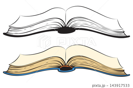 Open book. Vector sketch 143917533