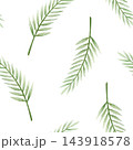 Simple green palm leaf watercolor seamless pattern on white. Sukkot lulav frond, Four Species symbol for Jewish holiday. Tropical summer plant repeat background in hand drawn simple style 143918578