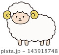 かわいい羊のベクターイラスト。干支、十二支、未、ゆるい、アイコン、ひつじ、未年、年賀状 143918748