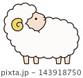 かわいい羊のベクターイラスト。干支、十二支、未、ゆるい、アイコン、ひつじ、未年、年賀状 143918750