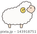 かわいい羊のベクターイラスト。干支、十二支、未、ゆるい、アイコン、ひつじ、未年、年賀状 143918751