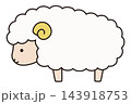 かわいい羊のベクターイラスト。干支、十二支、未、ゆるい、アイコン、ひつじ、未年、年賀状 143918753