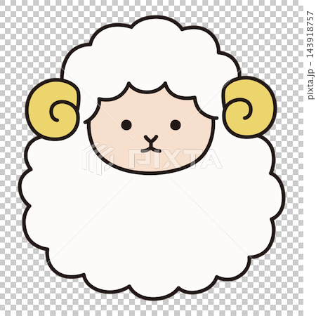 かわいい羊のベクターイラスト。干支、十二支、未、ゆるい、アイコン、ひつじ、未年、年賀状 かわいい羊のベクターイラスト。干支、十二支、未、ゆるい、アイコン、ひつじ、未年、年賀状 143918757