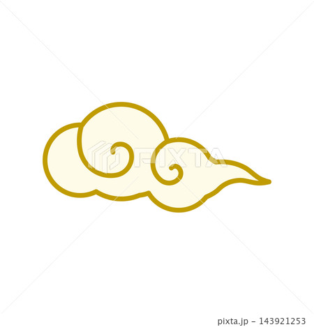 渦を巻く吉祥雲のイラスト 背景透過 渦を巻く吉祥雲のイラスト 背景透過 143921253