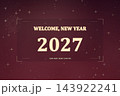 Welcome New Year 2027 Burgundy Celebration Background 143922241