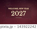 Welcome New Year 2027 Burgundy Gold Background 143922242