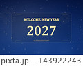 Welcome New Year 2027 Elegant Blue and Gold Background 143922243