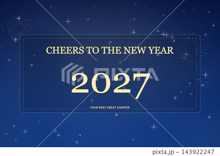 Cheers to the New Year 2027 Royal Blue Background Cheers to the New Year 2027 Royal Blue Background 143922247