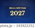 Hello New Year 2027 Brilliant Blue Background 143922252