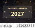 Joy Peace Possibility 2027 Black and Gold Background 143922253