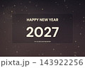 Luxury Midnight Blue Happy New Year 2027 Background 143922256