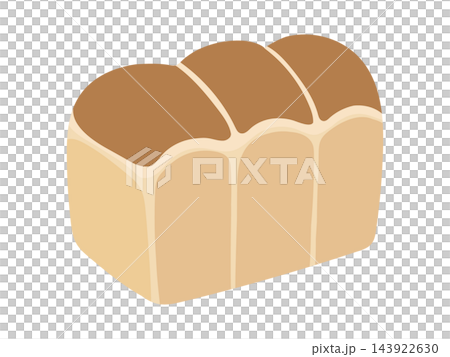 ふっくらと焼き上がった山型の一斤の食パンのイラスト素材 143922630