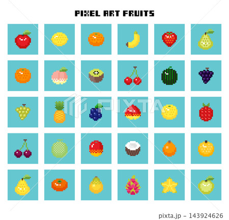 ドット絵 果物 アイコンセット 143924626