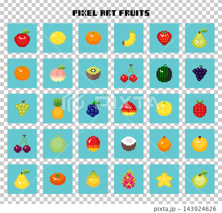 ドット絵 果物 アイコンセット 143924626
