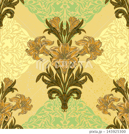vintage invitation card with ornate elegant retro abstract floral pattern 143925300