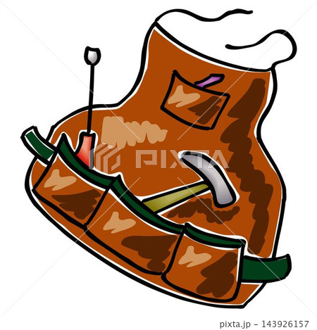 An abstract vector illustration shows a apron for mechanic  in cartoon style 143926157
