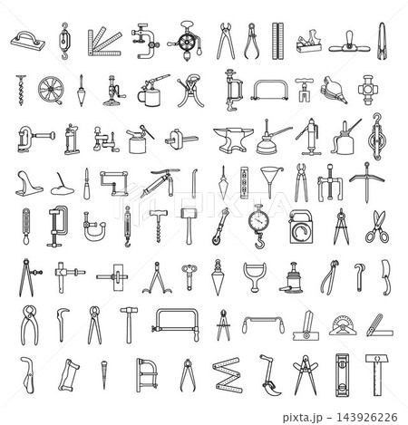 Comprehensive collection of 86 tools vector 143926226